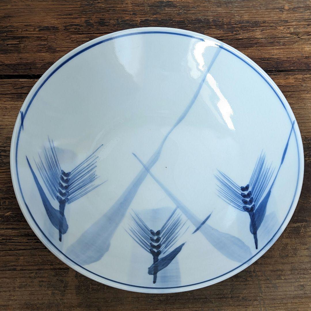 【柴田良三】 浅鉢 白磁 麦