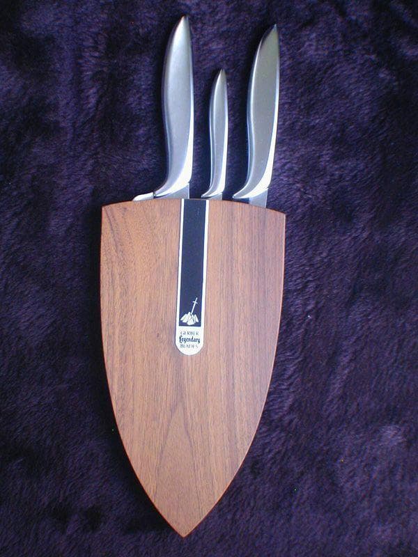 ★ ビンテージガーバーキッチンナイフセットウオールナット壁掛けケース