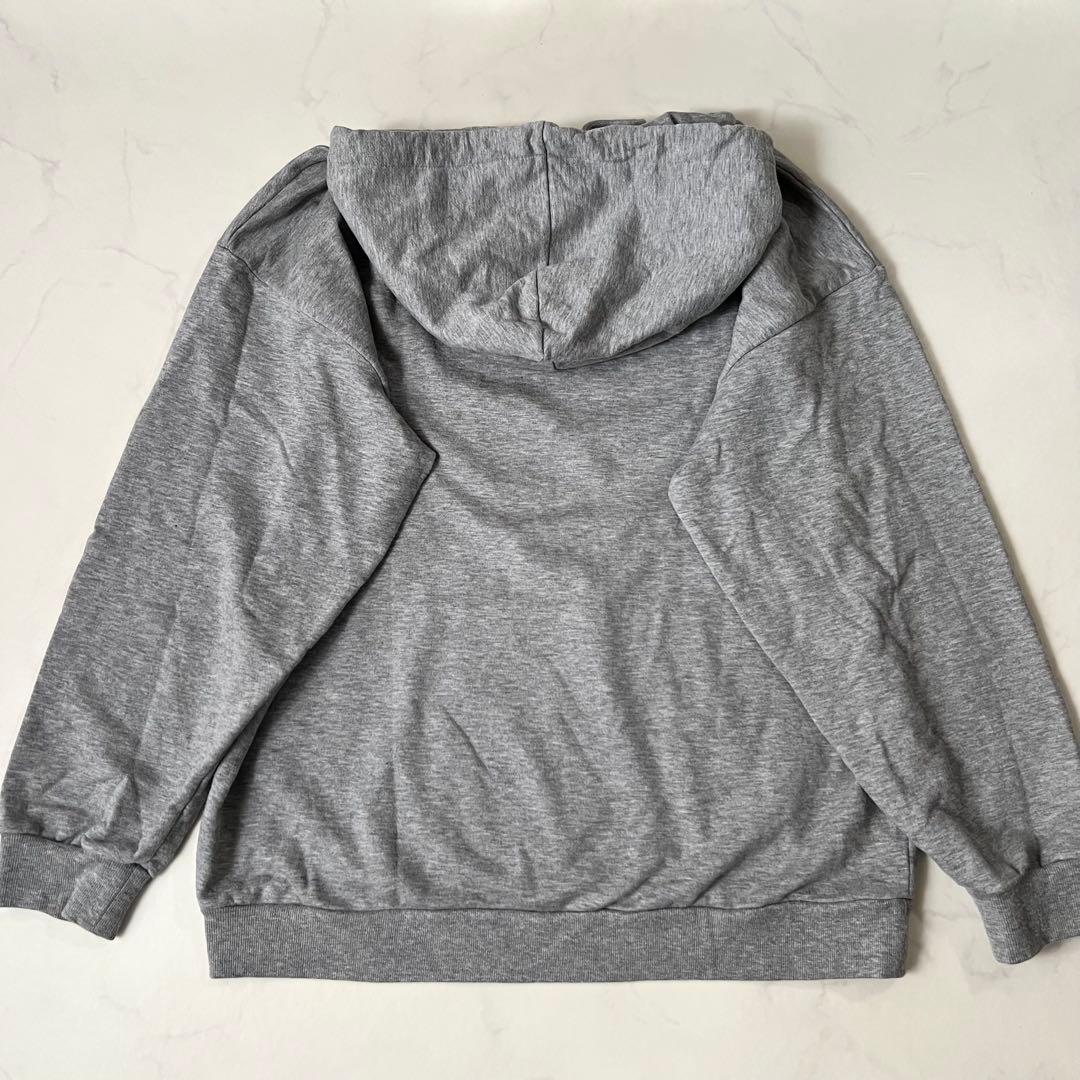 セリーヌ パーカー 16ルーズ ロゴプリント M グレー カシミヤ シルク