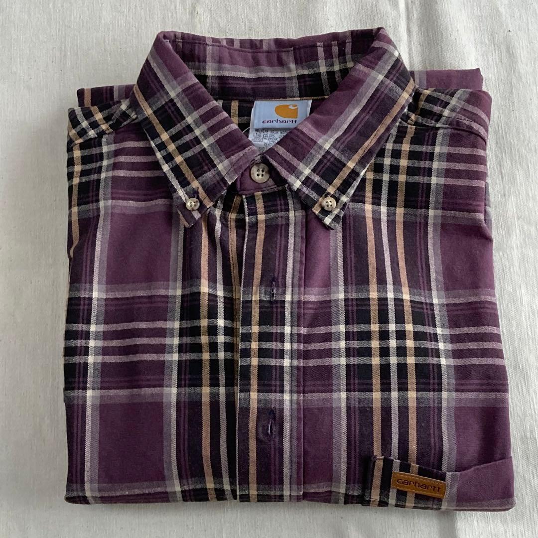 未使用 90年代 カーハート Carhartt 長袖 ボタンダウンチェックシャツ