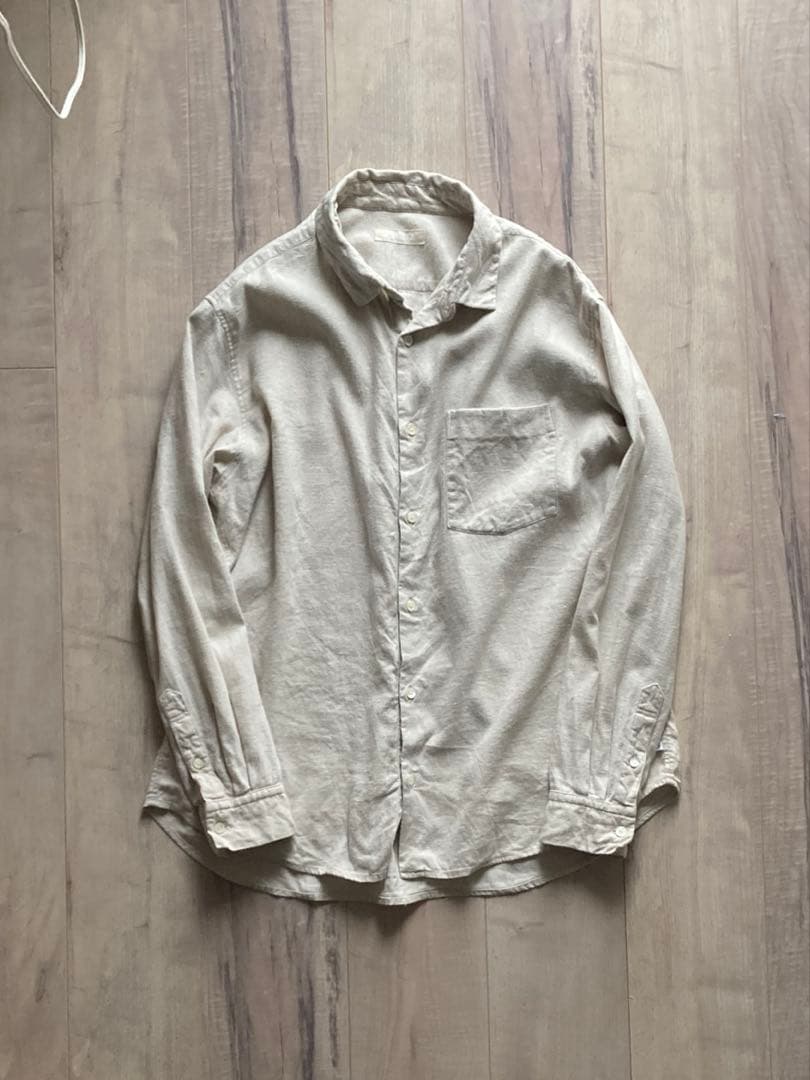 confect upcyclelino 起毛リネンレギュラーカラーシャツ