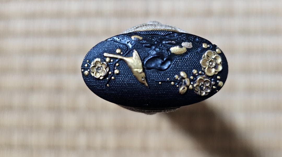 コ*ー様 追加写真あり 江戸時代 短刀の束と笄と鞘 小束 小刀 梅に鶯