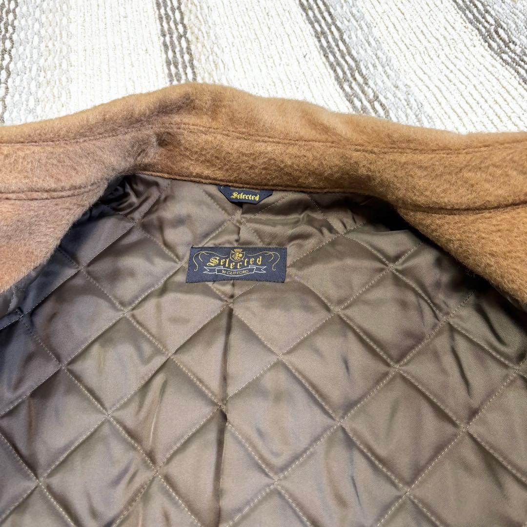 狂四郎　ビンテージ　ステンカラーコートキャメル100% イタリア生地 LL