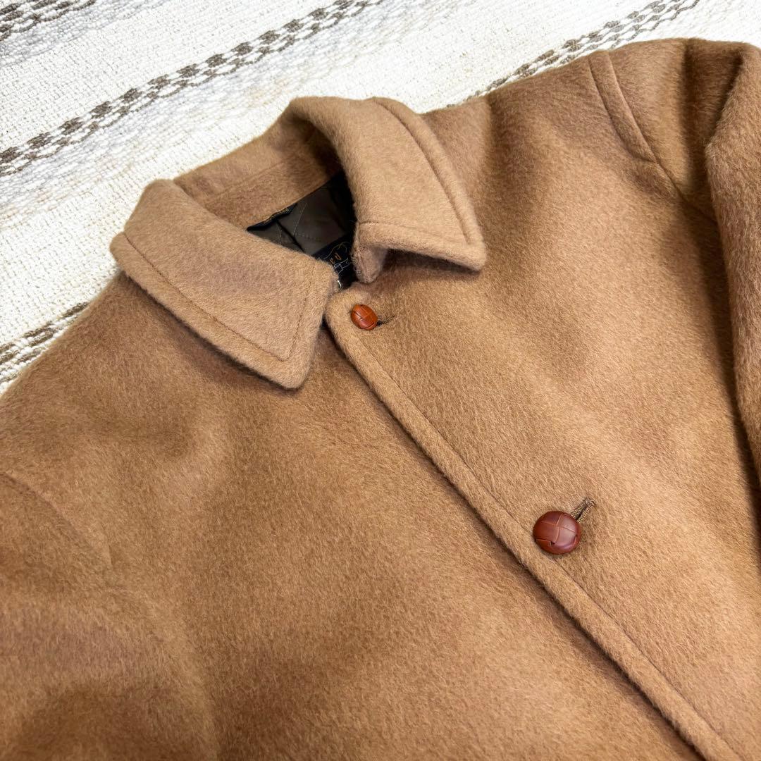 狂四郎　ビンテージ　ステンカラーコートキャメル100% イタリア生地 LL