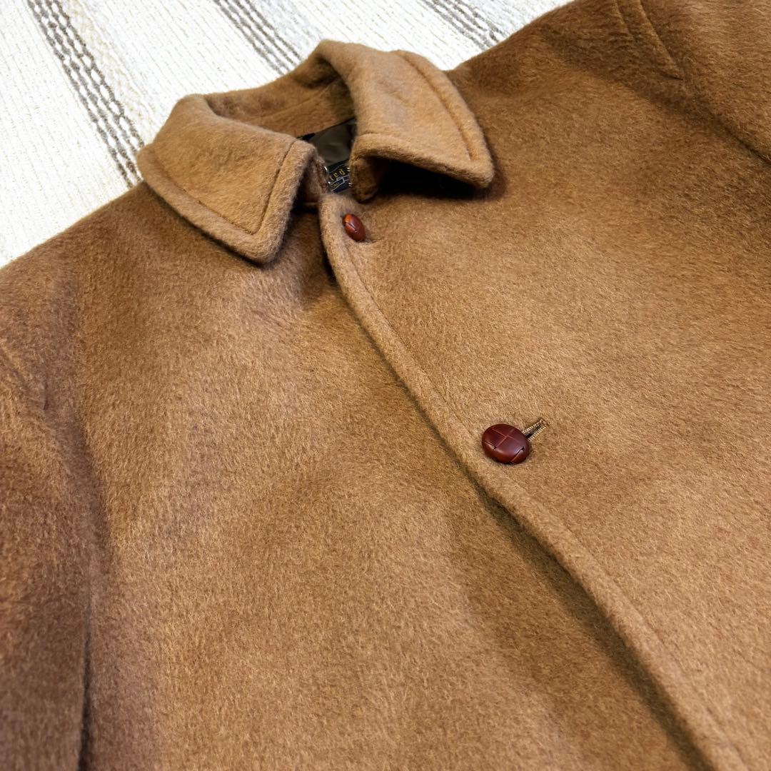 狂四郎　ビンテージ　ステンカラーコートキャメル100% イタリア生地 LL