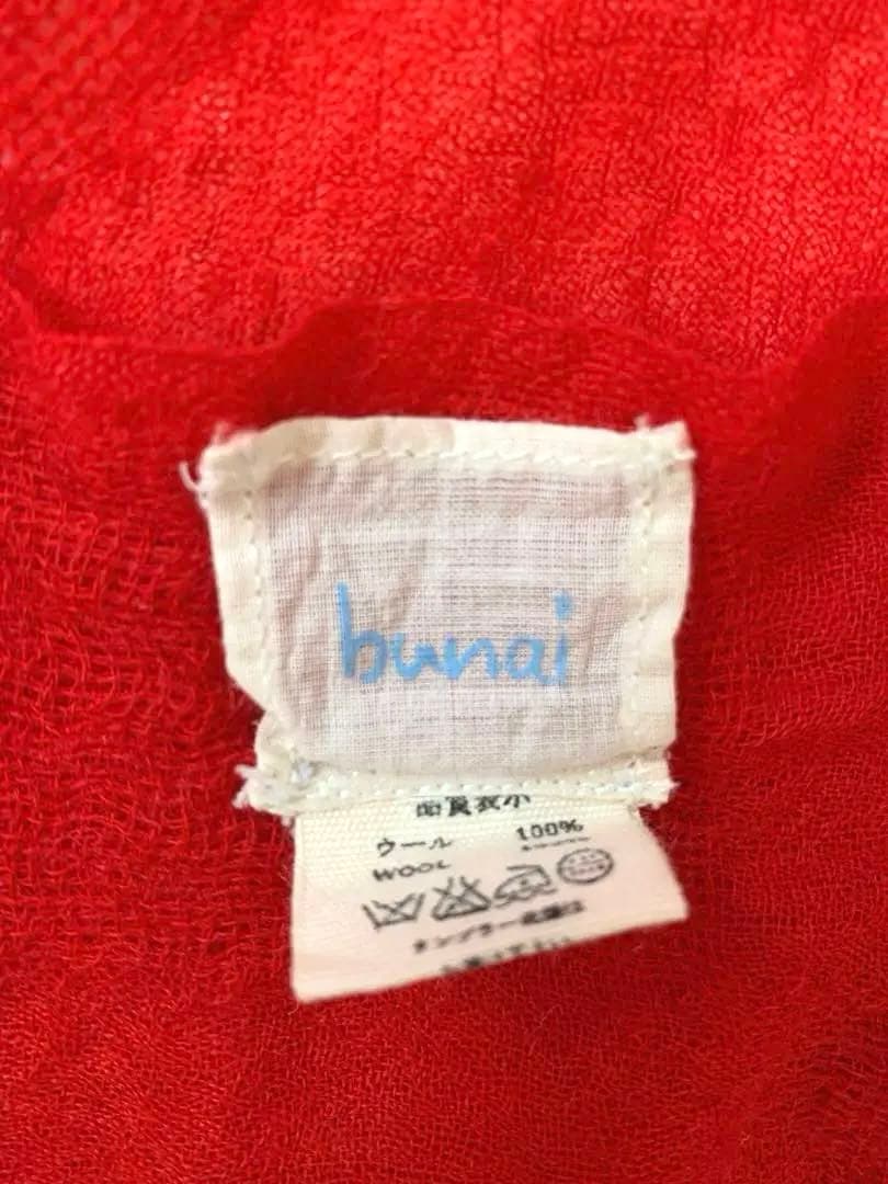 zuzuaya★未使用品　bunai 赤薄手大判ウールストール