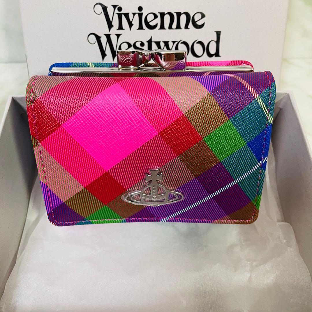 【新品】Vivienne Westwood財布レディース　マルチカラー　がま口