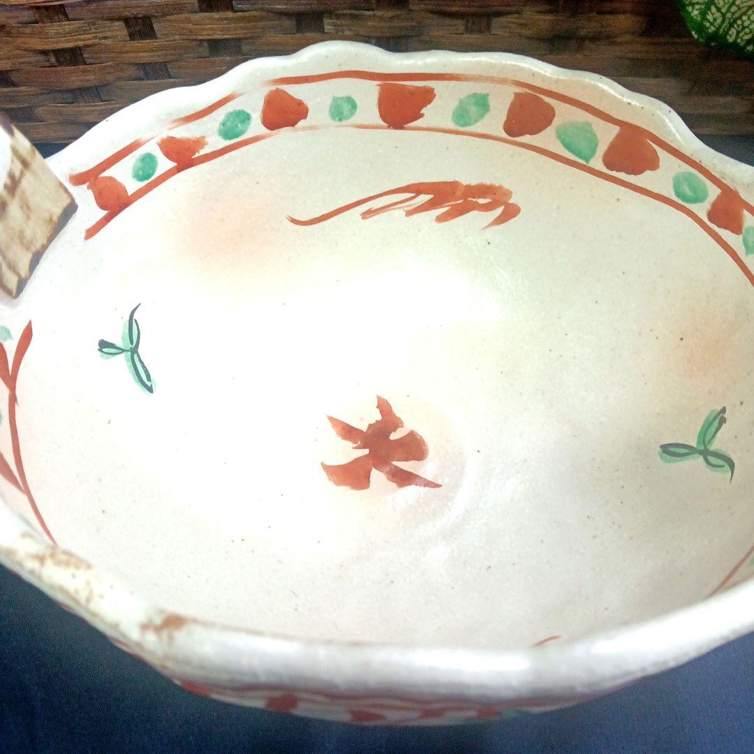 骨董品　有田焼　手描き　赤絵　鉢