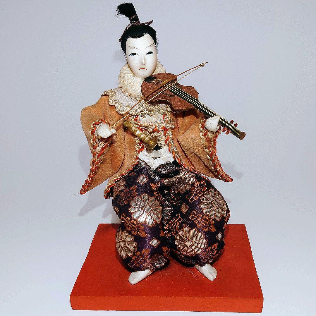 Japanese dolls 日本人形「天草四郎バイオリン弾き」大正レトロ　置物