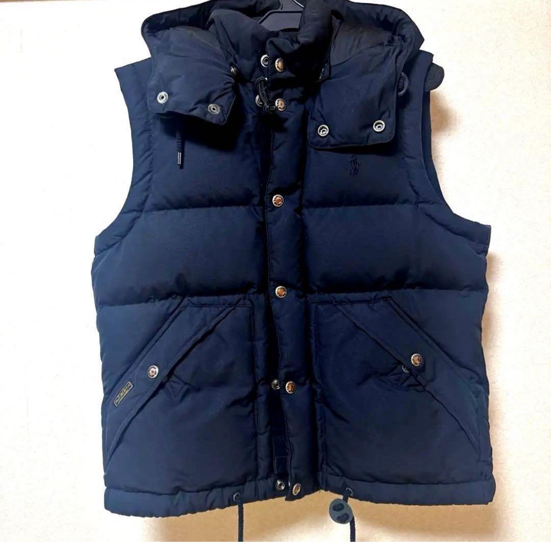 【あおまめさん専用出品】ラルフローレン　ネイビー ダウンベスト フード付き
