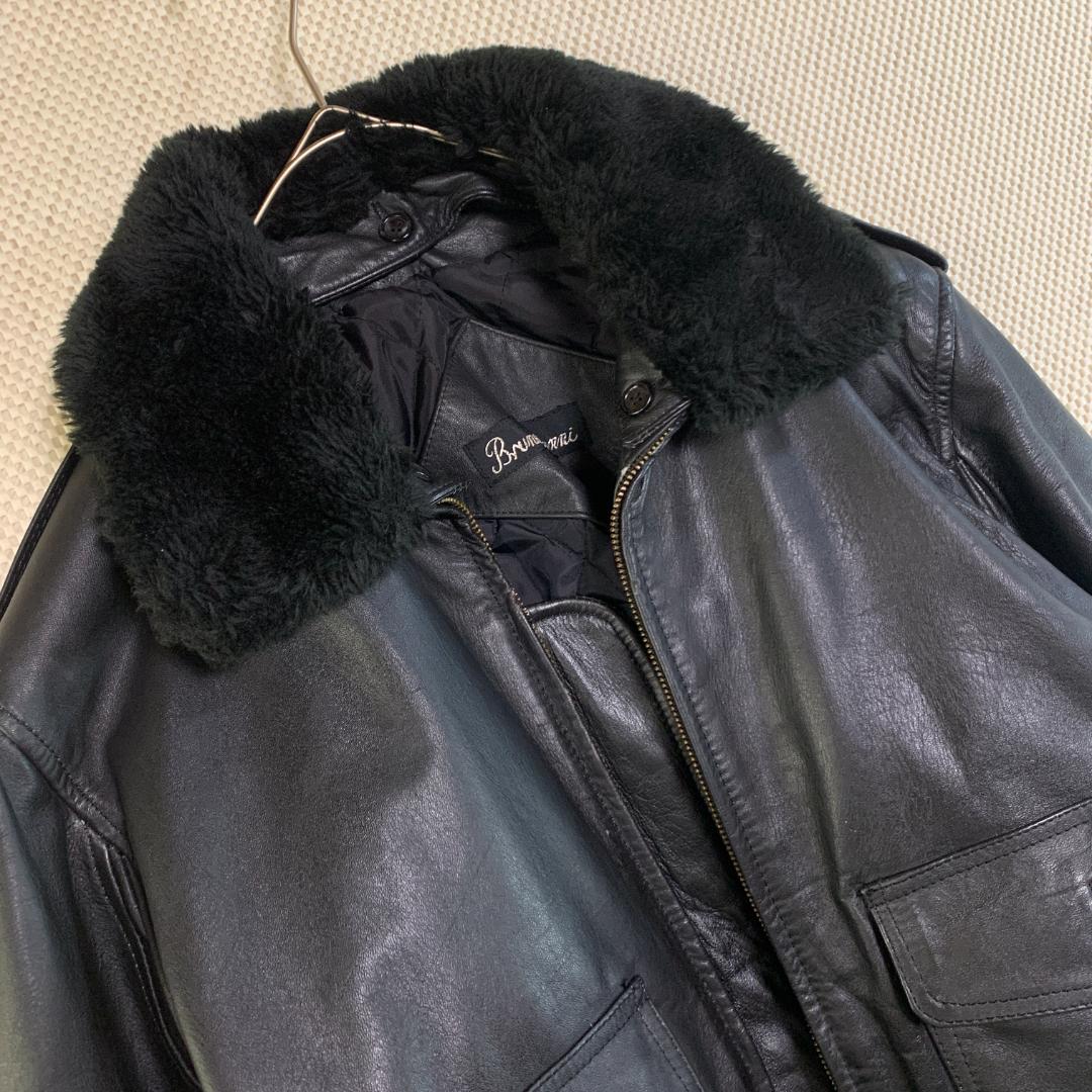 フライトジャケット レザージャケット G1 襟ボア 本革 黒 古着