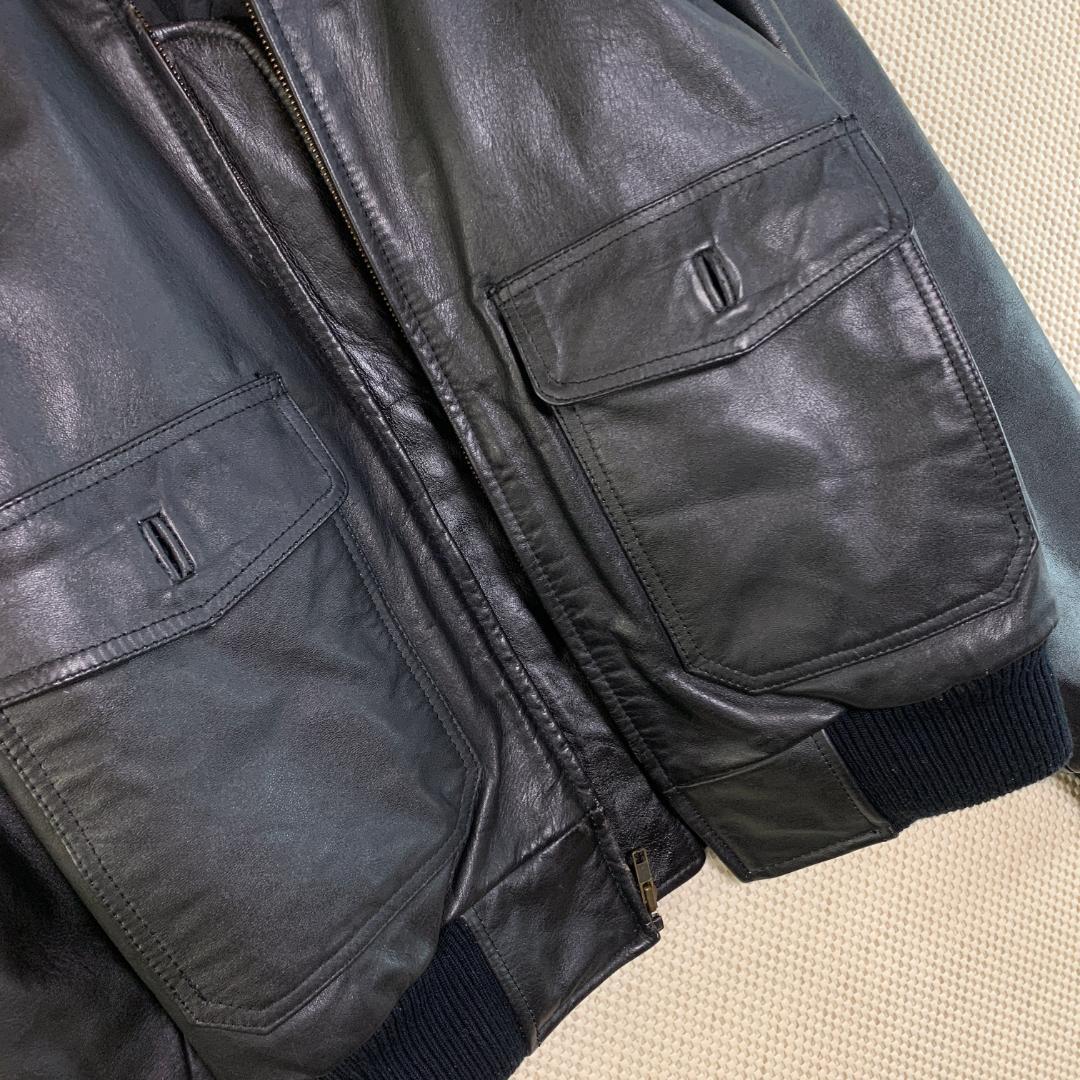 フライトジャケット レザージャケット G1 襟ボア 本革 黒 古着