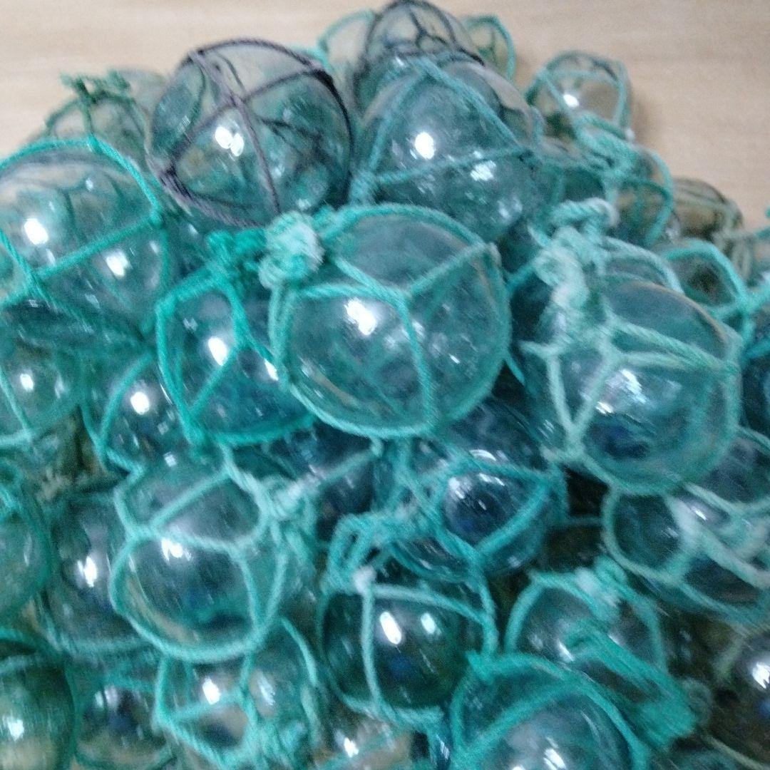 ガラス浮球　浮き玉　ガラス玉　漁具　 １０１個セット　網紐付き