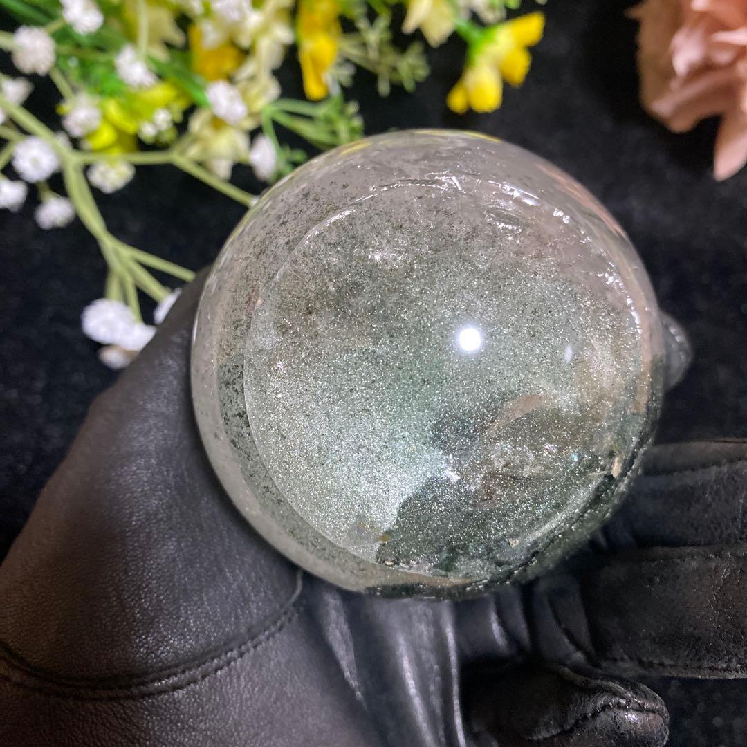 グリーンガーデンクォーツ スフィア 虹入り