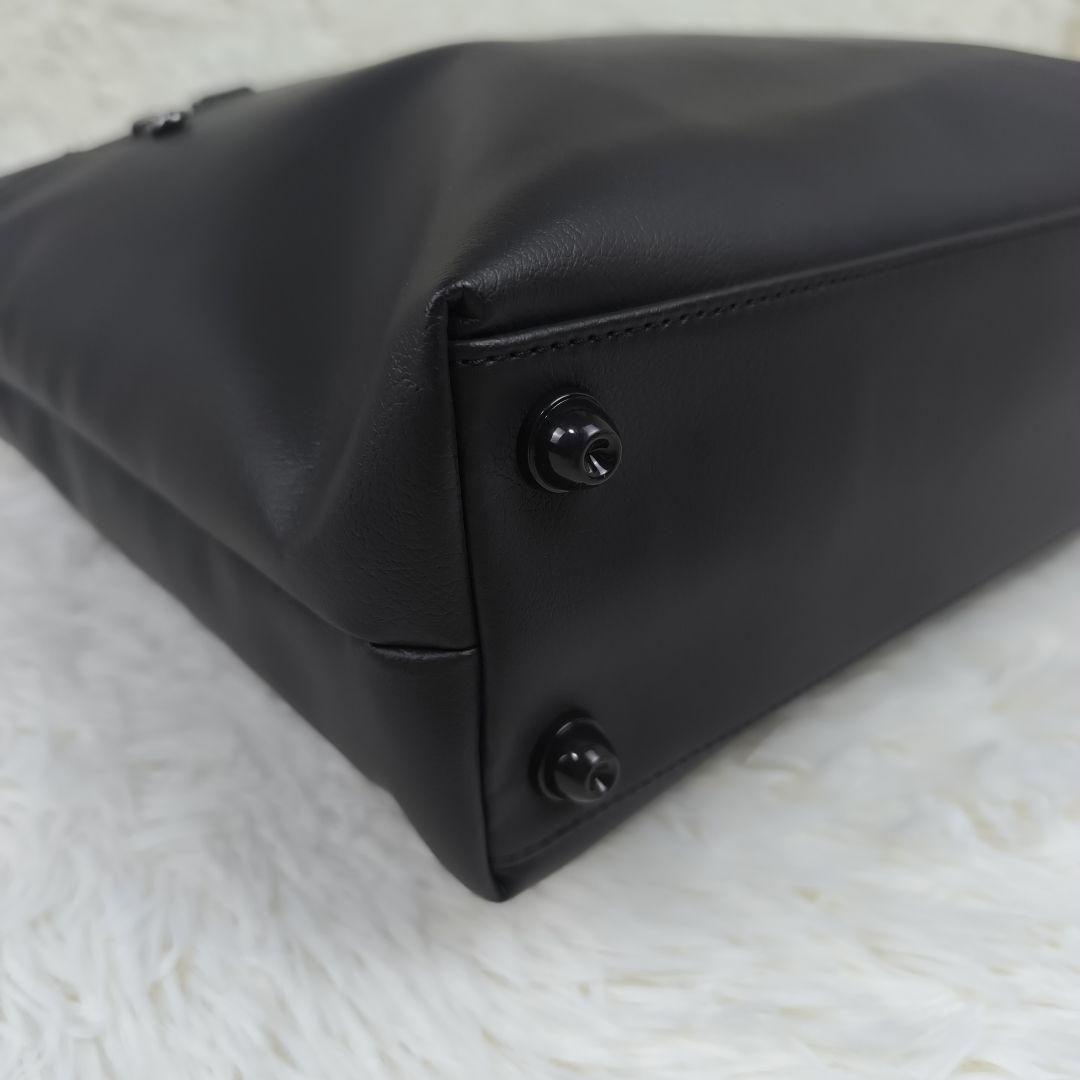 ✨未使用級極美品✨ タケオキクチ トートバッグ 合皮 肩掛け 撥水 A4可 黒