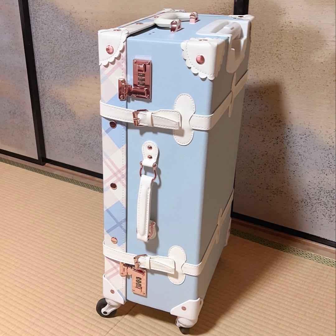 Uniwalker キャリーケース 水色 ホワイト 可愛い 姫系