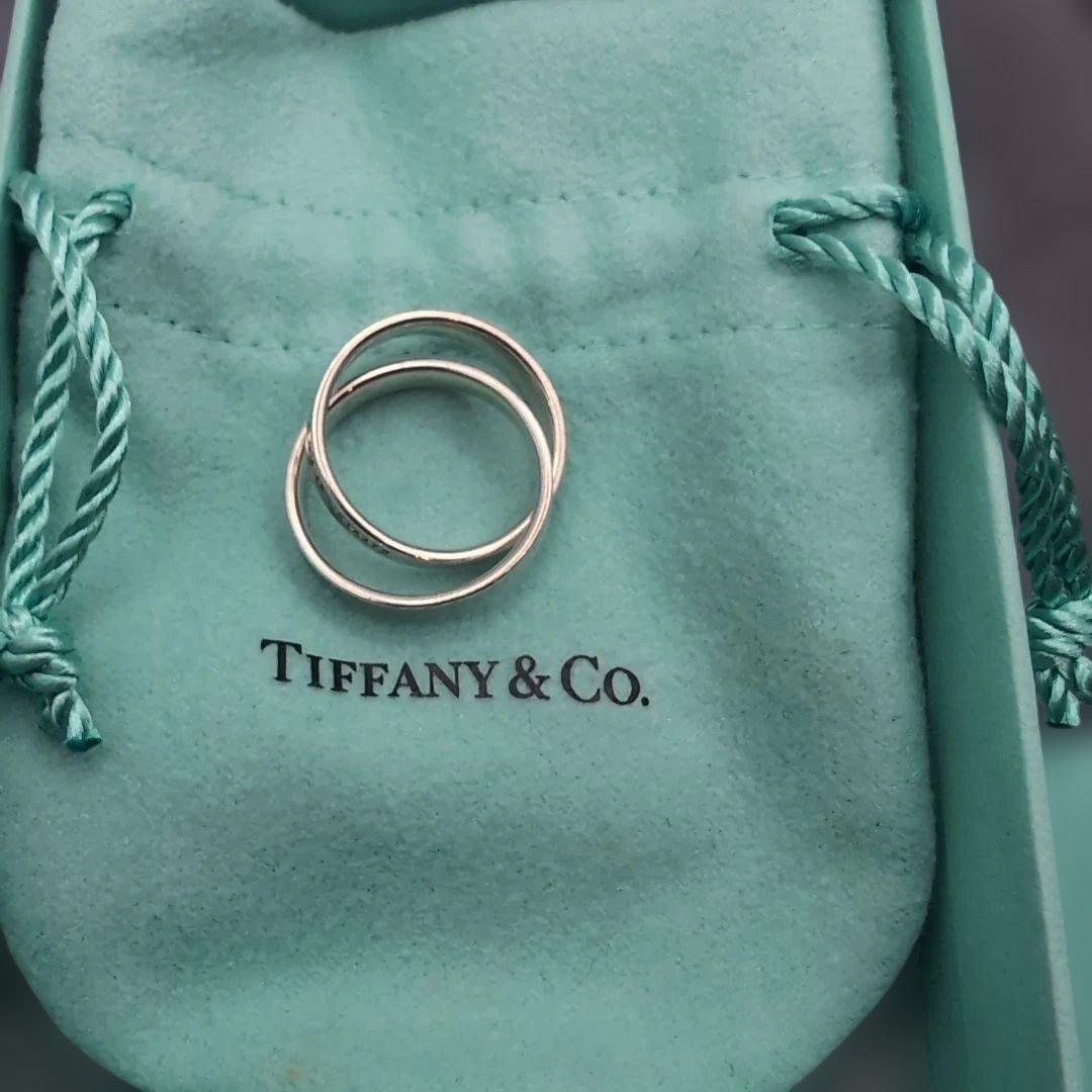 ティファニー 11号 インターロッキング リング ダブル ナロー 2連 指輪