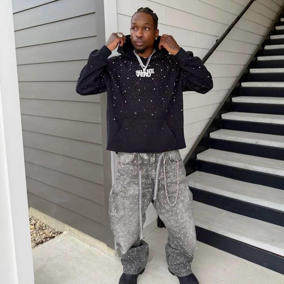 トップス VYBES Rhinestone Galaxy Hoodie