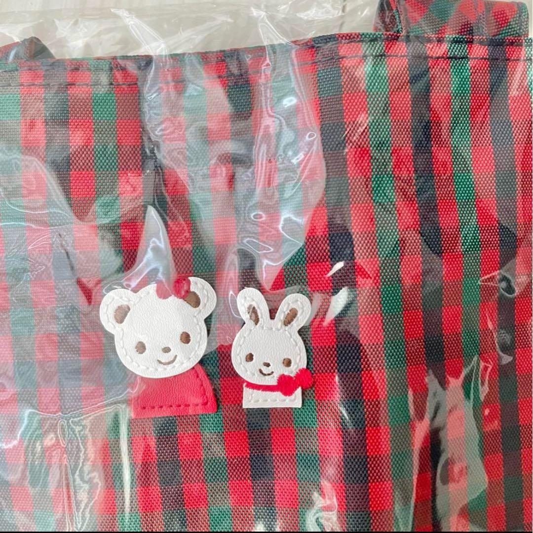 【完売品】 新品！ファミリア トートバッグ 赤チェック 軽量 A4サイズ