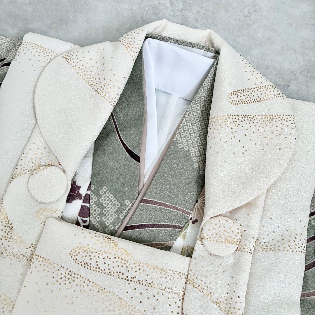 [グリーン]被布セット　男の子　七五三　3歳　着物セット