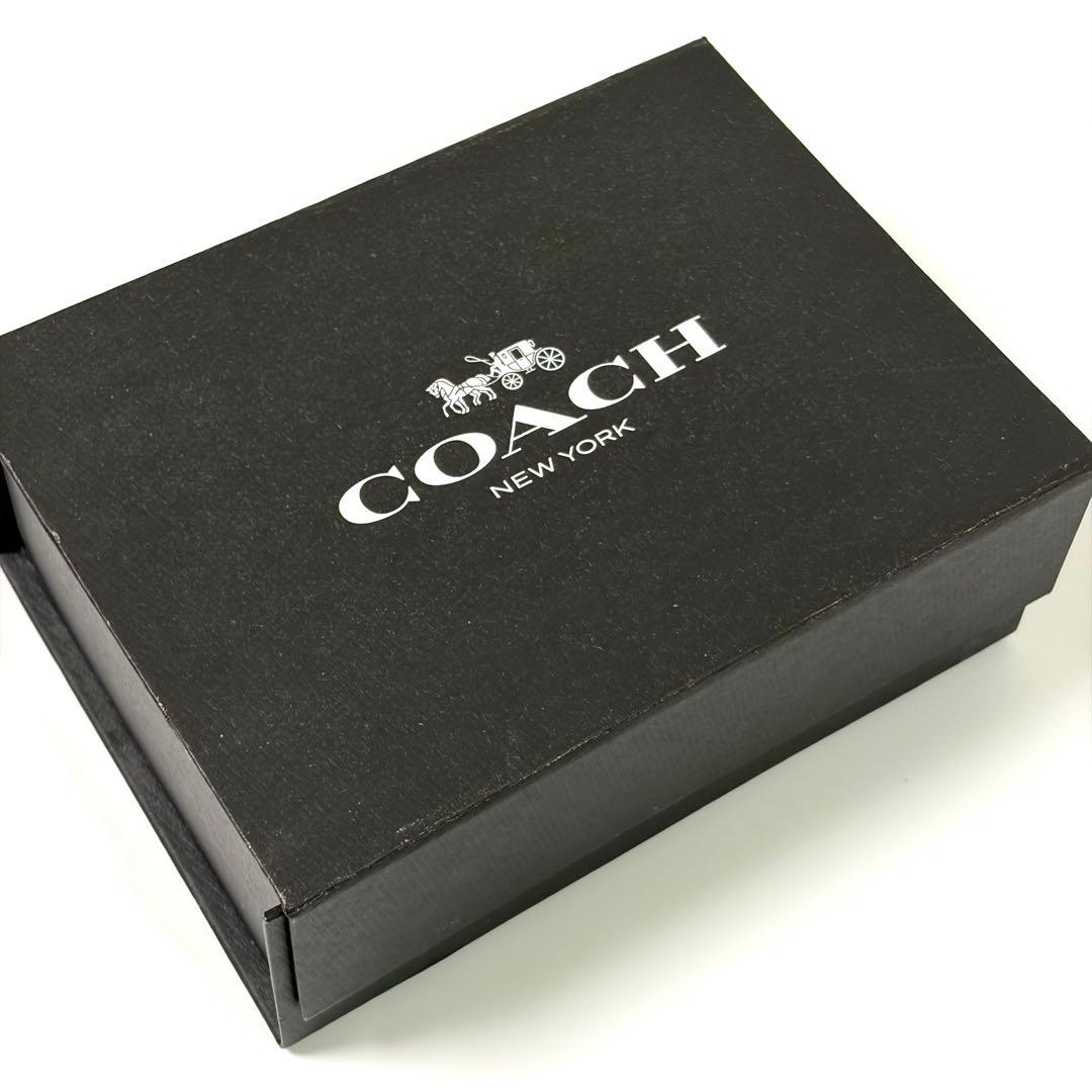 【未使用】COACH コーチ 二つ折り財布 レザー ブラウン マルチカラー