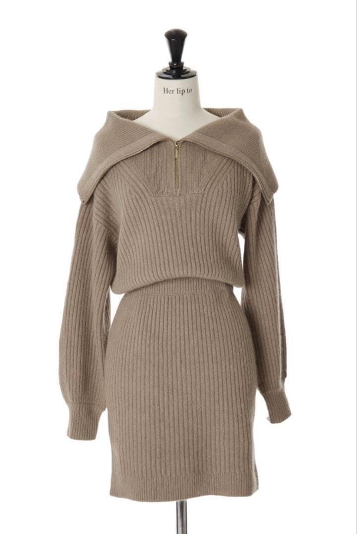 herlipto Half Zip Knit Mini Dress Mサイズ