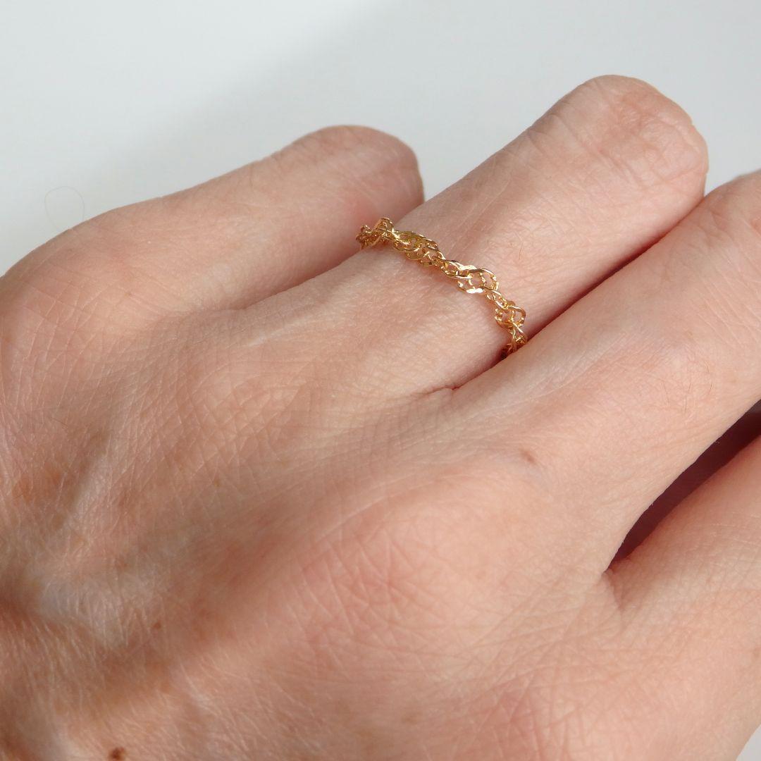 めだまん　k18リング　チェーンリング　スクリューチェーン　2.4㎜幅