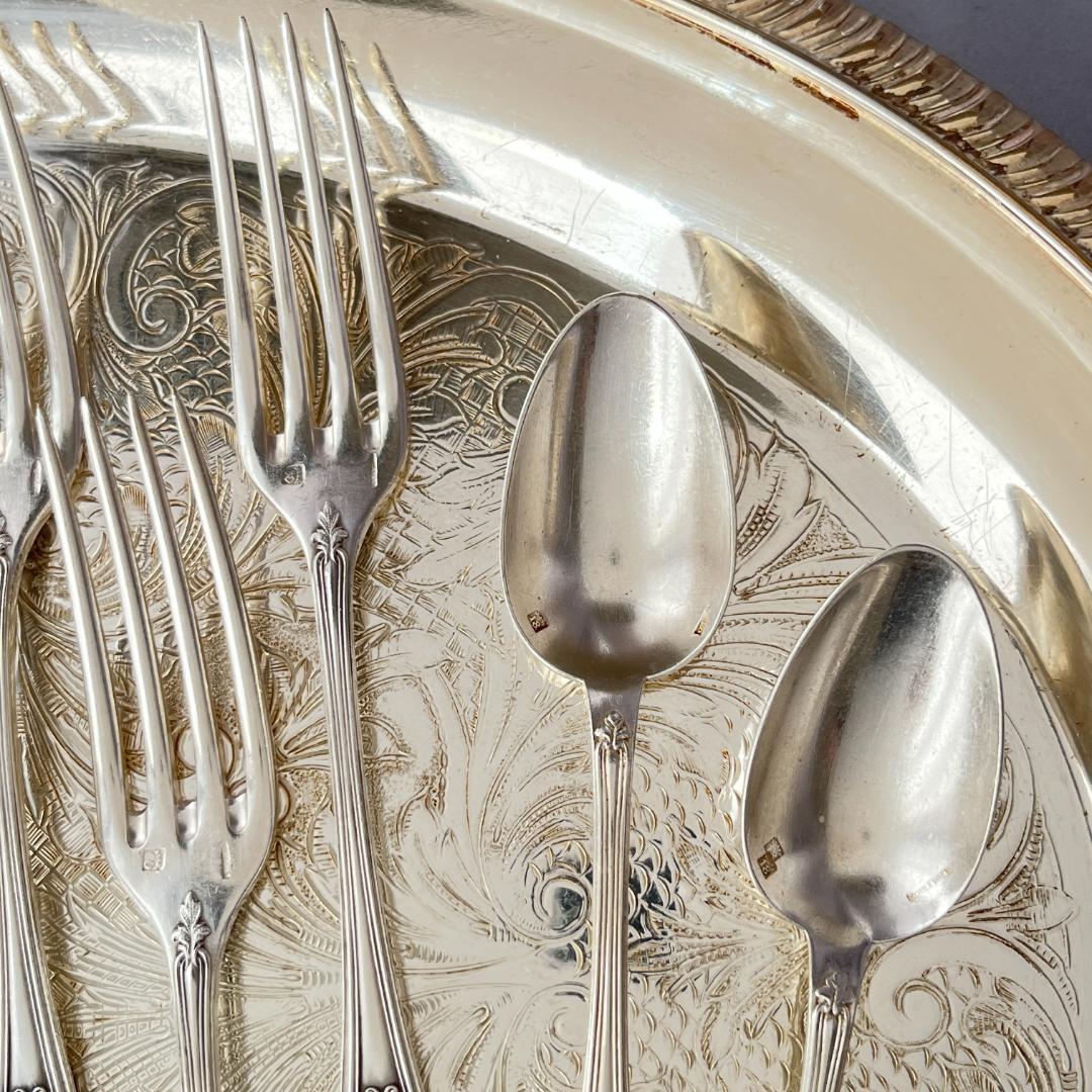 【仏蘭西】 デザートセット 12本【シルバープレート】Louis XV