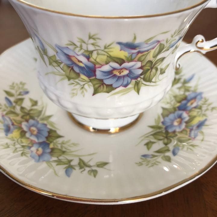 【英国ビンテージ】エリザベサン★ブルーフラワー★トリオ