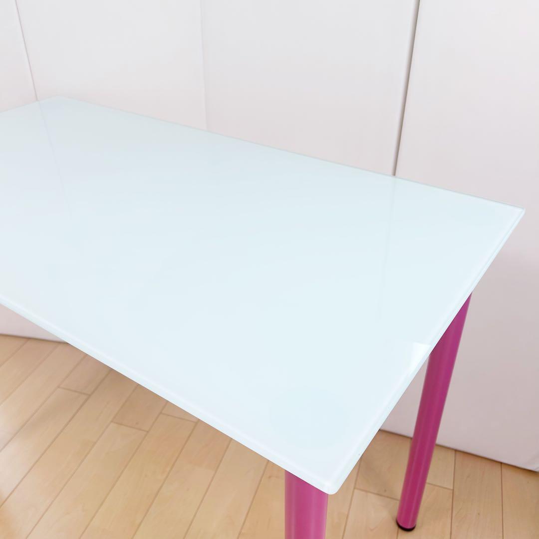 IKEA　VIKA GLASHOLM オールドイケア　ガラステーブル　ピンク廃盤