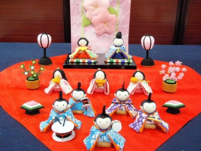 さらに値下！即納●新品！47幅 ちりめん ひな人形 １０人揃い 雛人形 京都製●