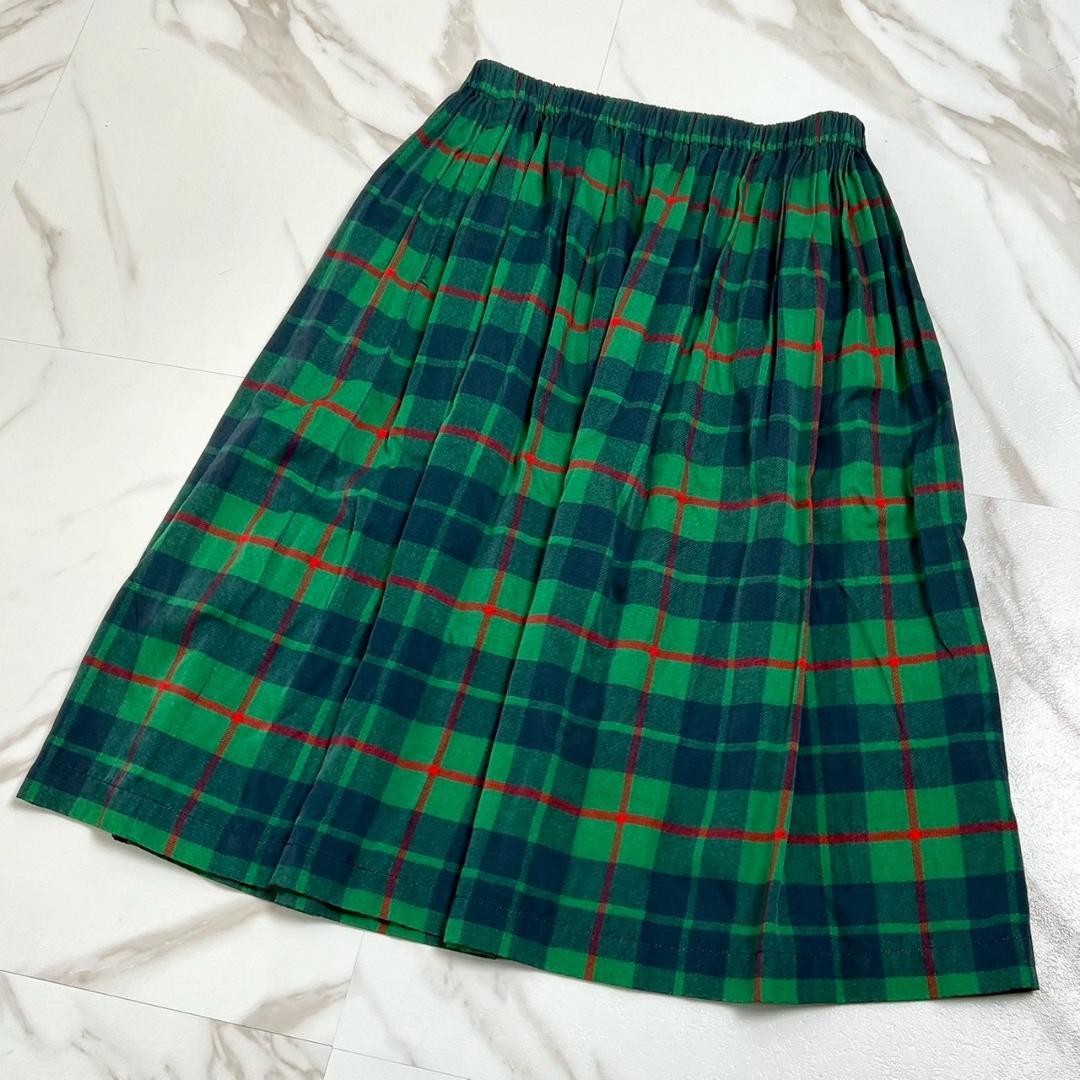 希少✨コムデギャルソン AD2013 タータンチェック柄フレアスカート 緑