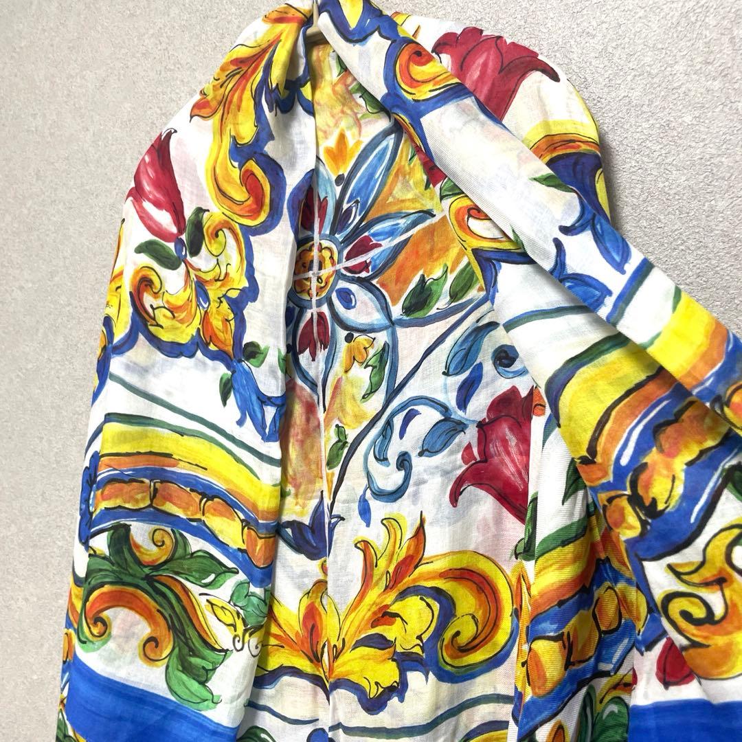 極美品■DOLCE & GABBANA ドル チェ&ガッバーナ　マヨリカ柄 大判