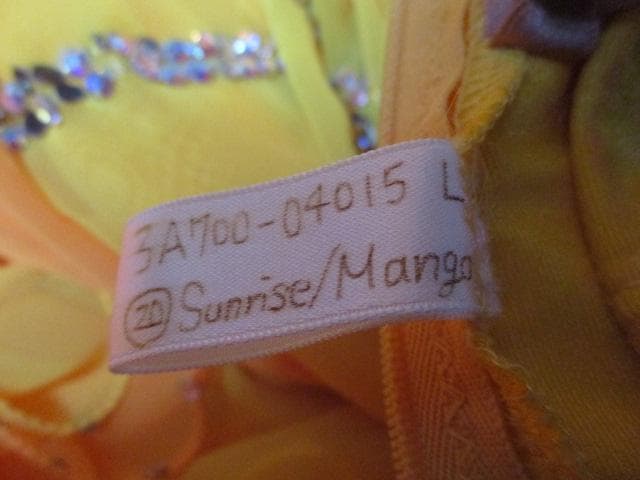 社交ダンス Sunnise/Mango　 イエローオレンジ グラデーションドレス