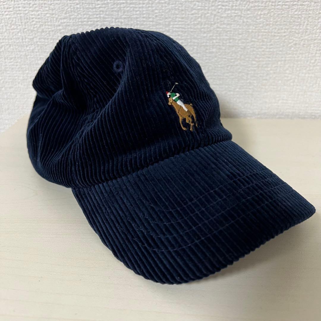 【美品】ポロ ラルフローレン コーデュロイキャップ ネイビー
