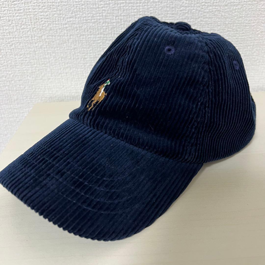【美品】ポロ ラルフローレン コーデュロイキャップ ネイビー