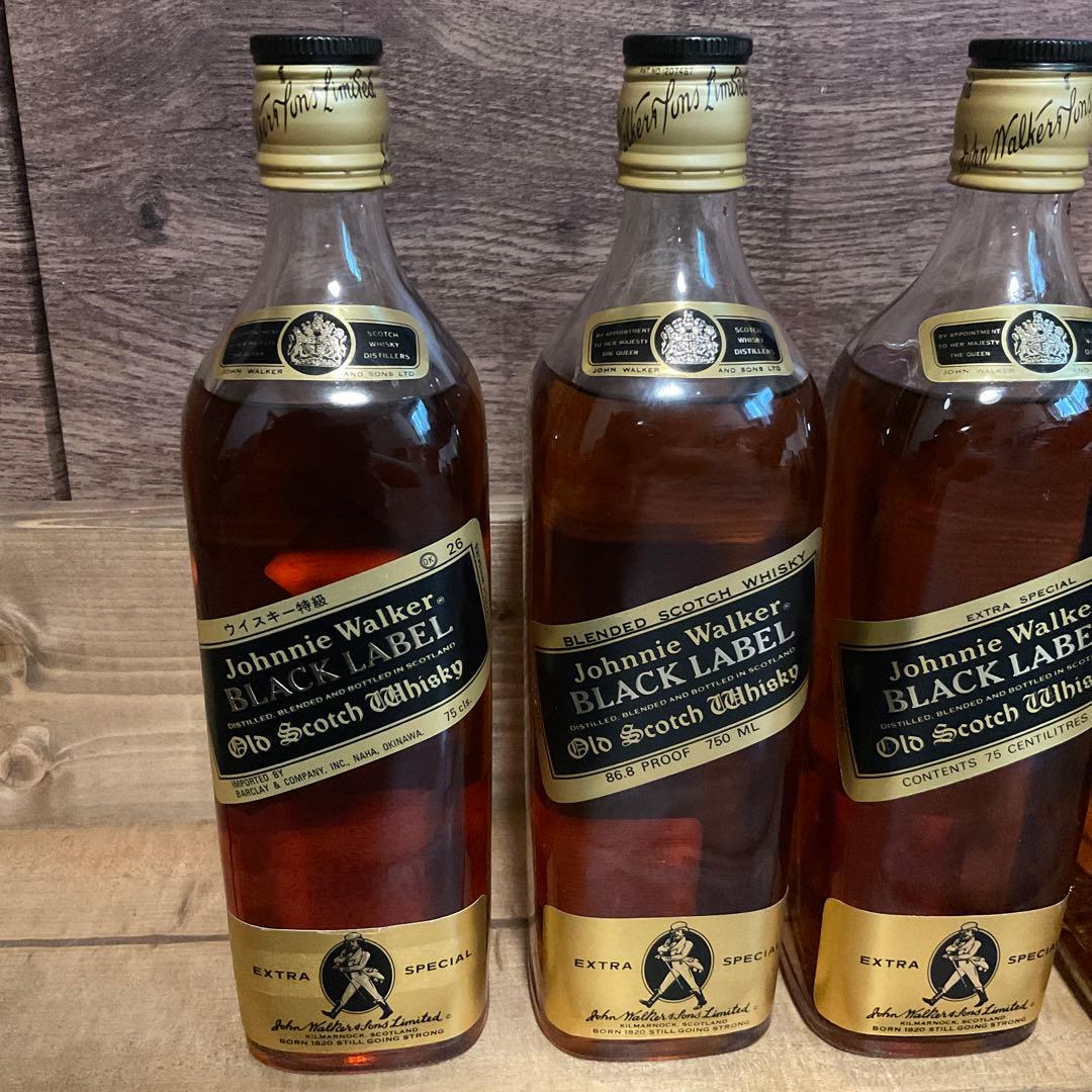 ジョニーウォーカー古酒　金黒キャップ3本他2本　5本セット
