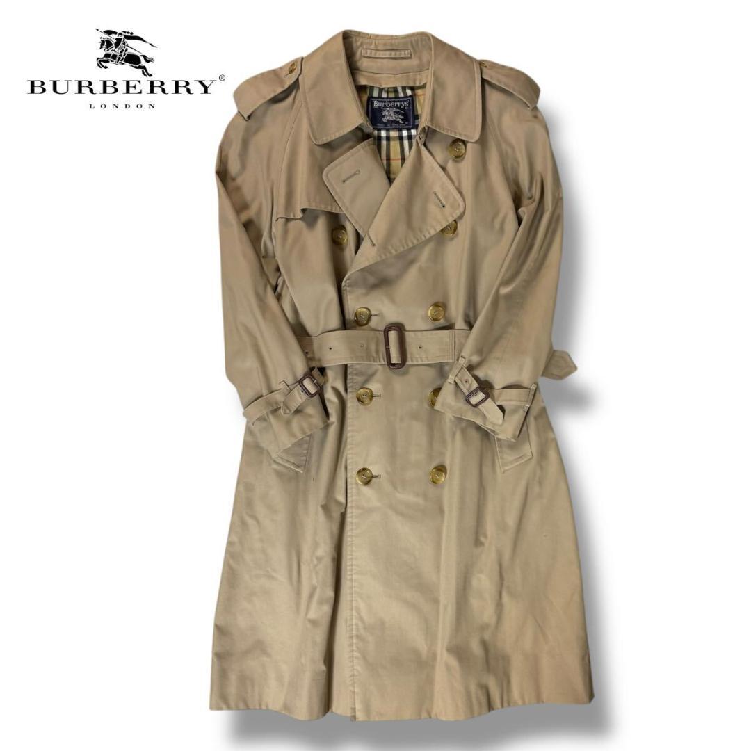Burberry コットン ヴィンテージ トレンチコート ノバチェック Lサイズ