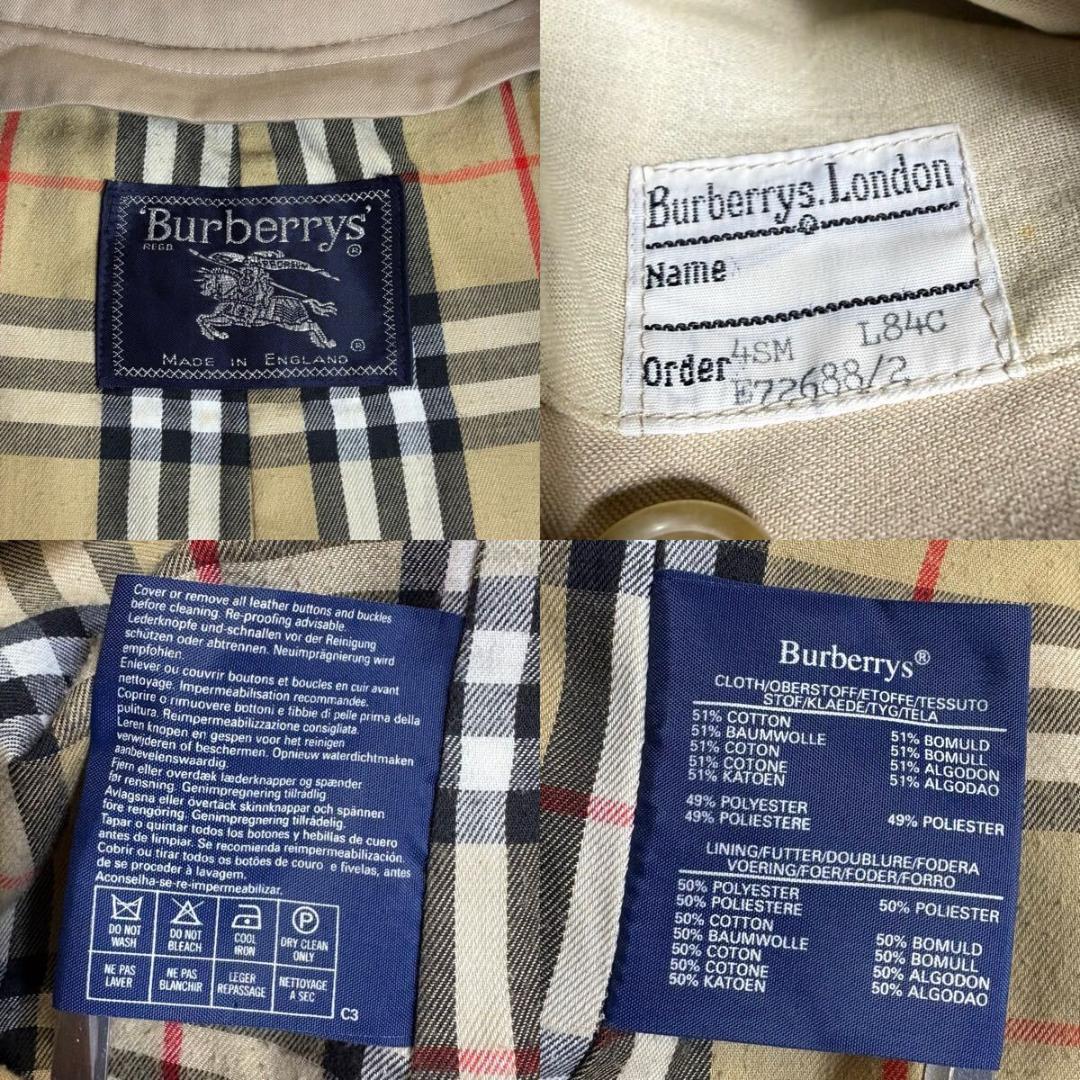 Burberry コットン ヴィンテージ トレンチコート ノバチェック Lサイズ