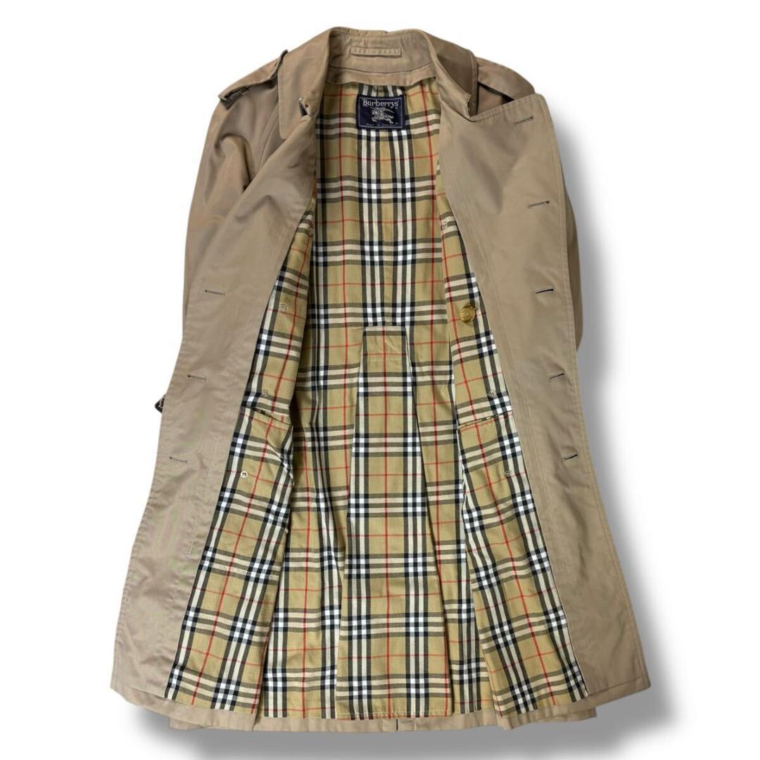 Burberry コットン ヴィンテージ トレンチコート ノバチェック Lサイズ