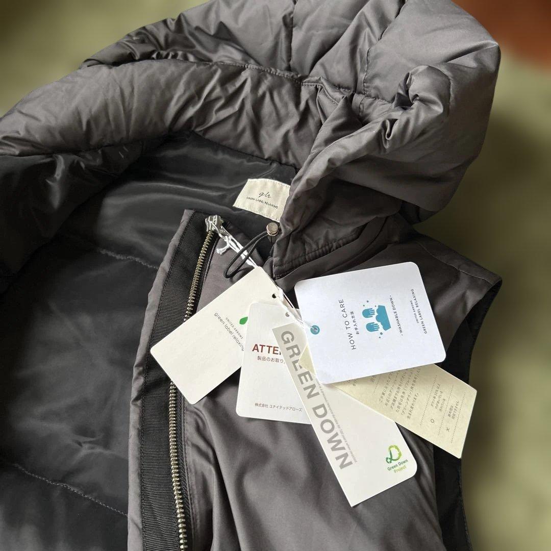 green label relaxing レディース　フード付ダウンベスト　黒