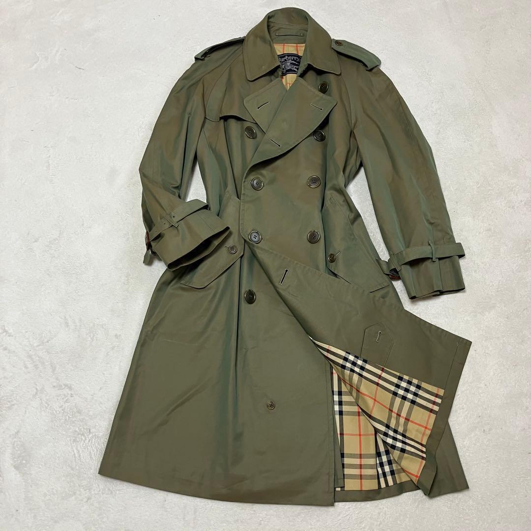 バーバリー　トレンチコート　玉蟲色　裏ノバチェック総柄　ユニセックス　メンズL