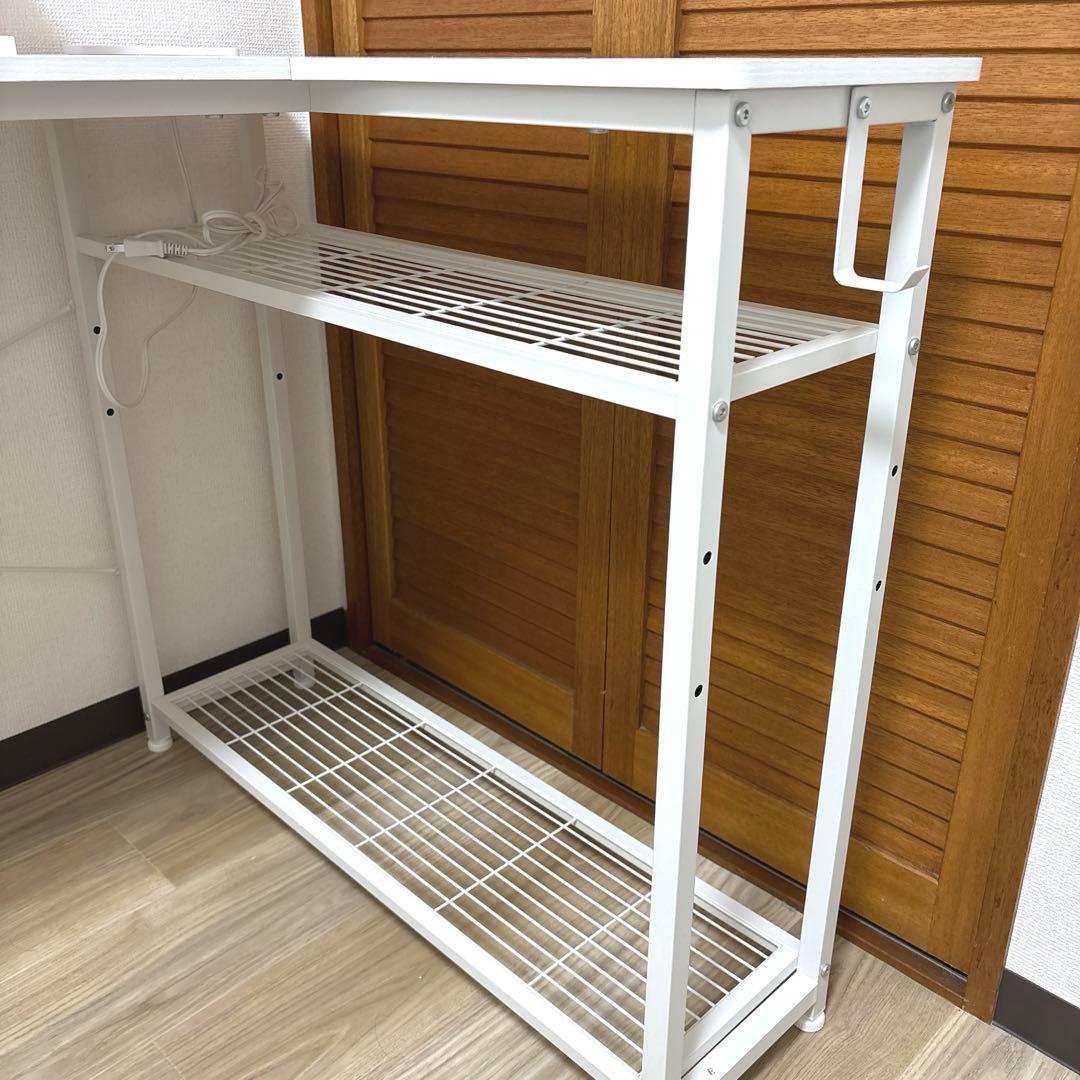 L字デスク ゲーミングデスク 棚 ポケット フック モニター台 白 dowinx