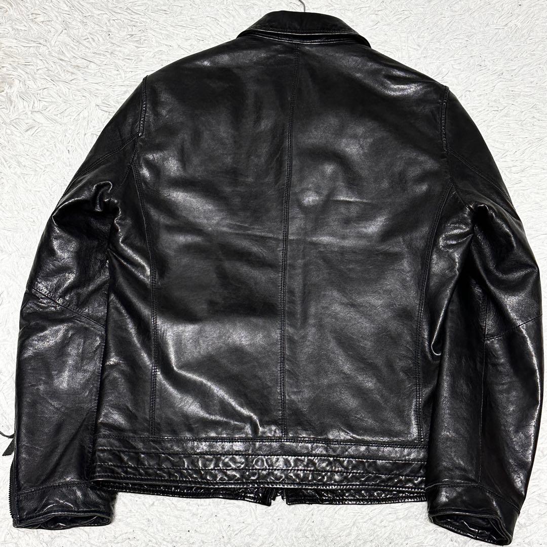 ナノユニバース　キルティング シングルライダース　ラムレザー ジャケット S