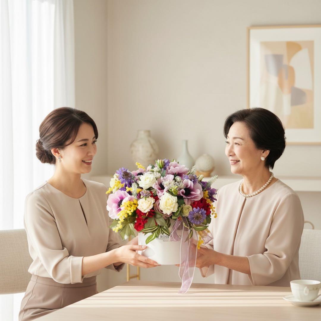 光触媒フラワー アネモネとミモザの春彩ボックスフラワー｜華やか春ギフト 春飾り