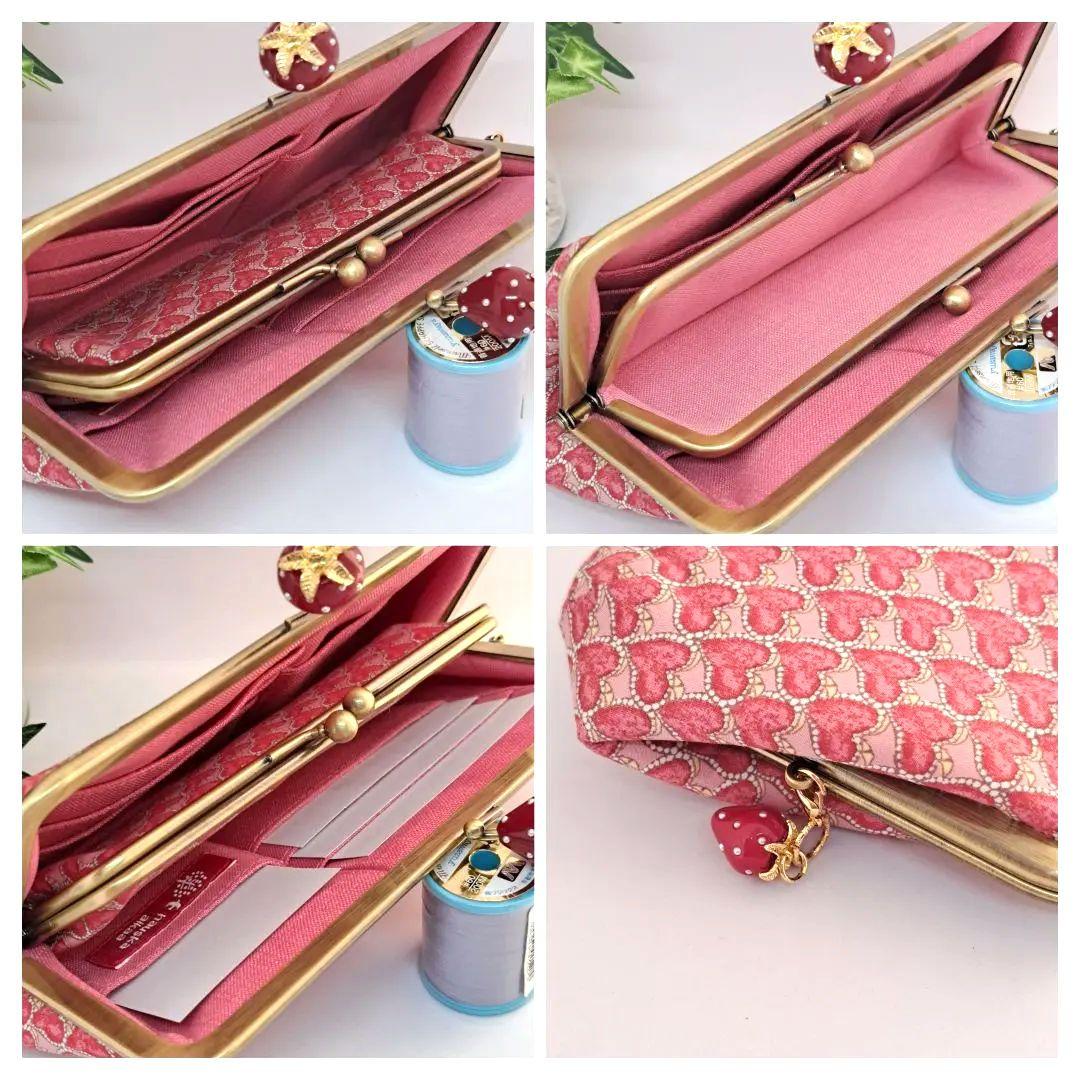 ペン&メガネケースとミニがま口、親子がま口長財布2点☆リバティ☆ハートキャノピー