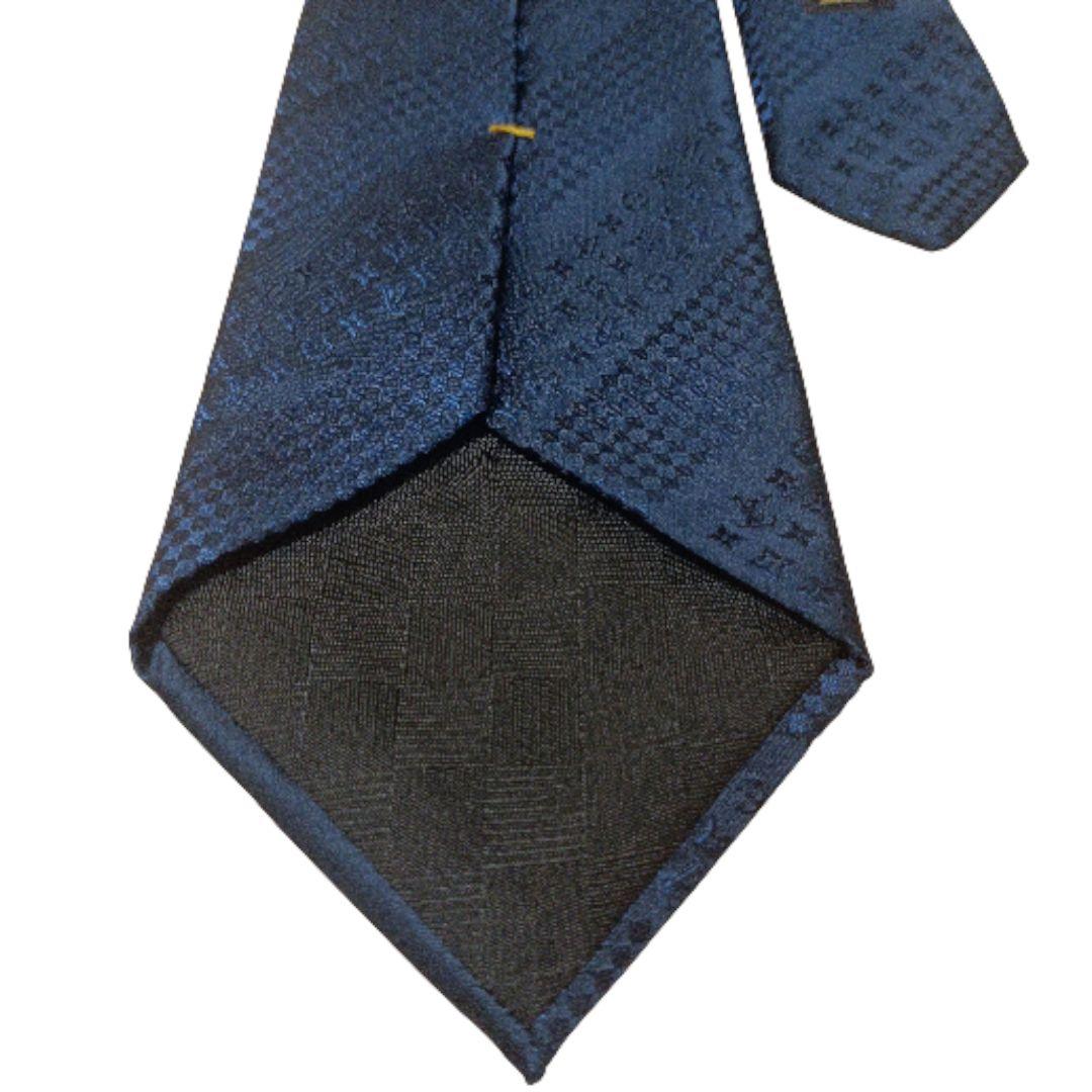 ルイヴィトン ネクタイ　モノグラム マイクロダミエ ネイビー