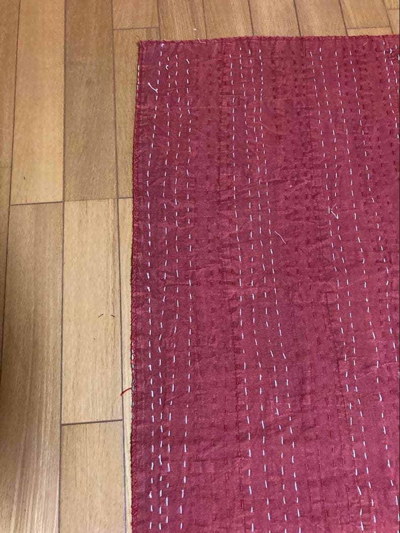 インド　ダブルサイズ　パッチワーク　ストーンウォッシュ×プリント花柄　フリーダ