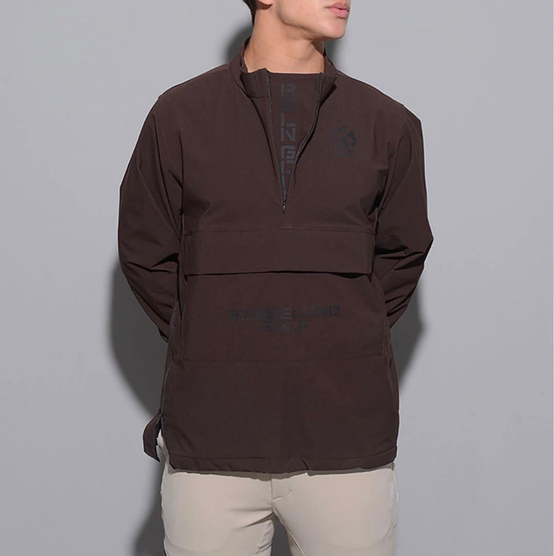 新品 ラッセルノ ゴルフ ハーフジップ プルオーバー ブルゾン ブラウン L 5