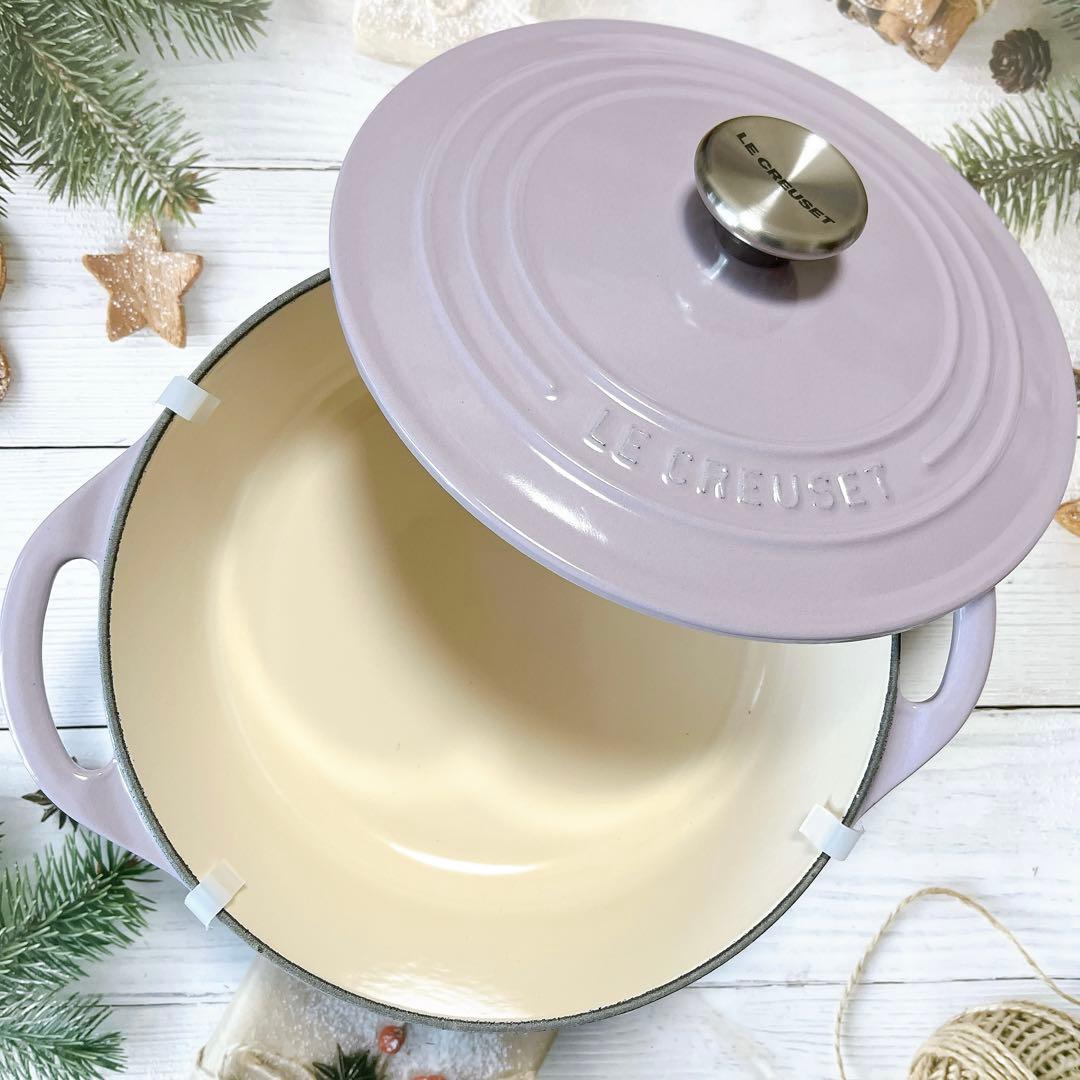 ♡ルクルーゼ　ラベンダー　ココット ビス　両手鍋　パープル　ココットロンド 新品
